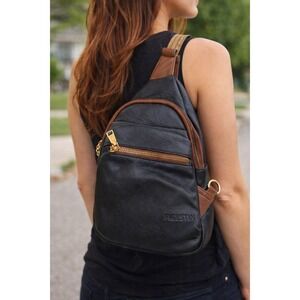 Figestin SlingCrossover Bag Black Leather.